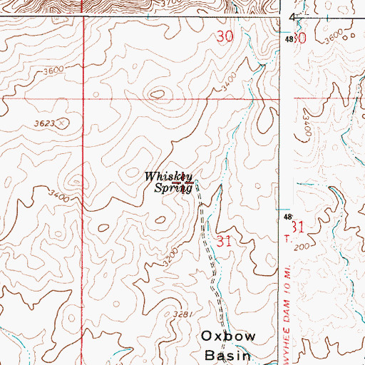 Topographic Map of Whiskey Spring, OR
