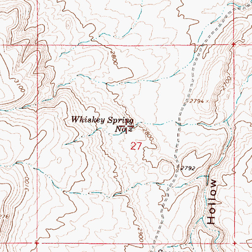 Topographic Map of Whiskey Spring Number Two, OR