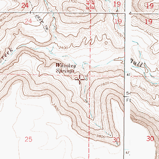 Topographic Map of Whiskey Springs, OR