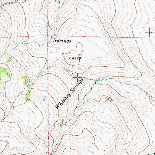 Topographic Map of Whiskey Springs, OR