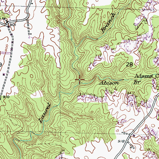Topographic Map of Abison Branch, AL