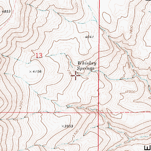 Topographic Map of Whiskey Springs, OR