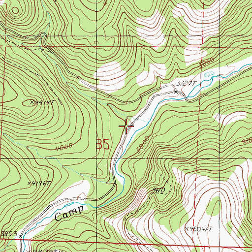 Topographic Map of Whisky Creek, OR