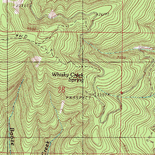 Topographic Map of Whisky Creek Spring, OR