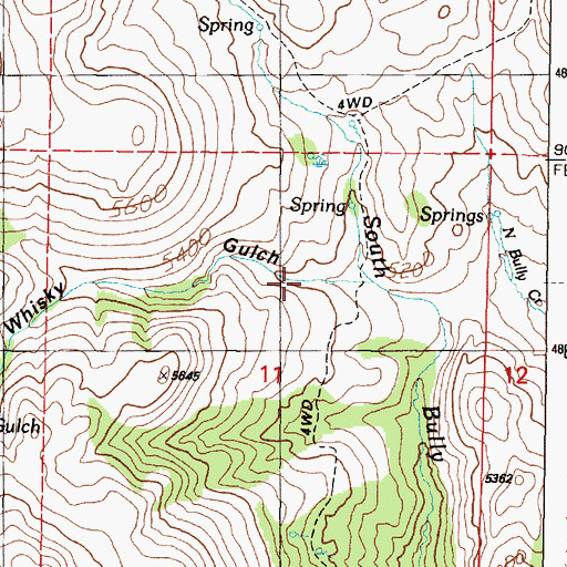 Topographic Map of Whisky Gulch, OR