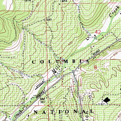 Topographic Map of Whisky Gulch, OR
