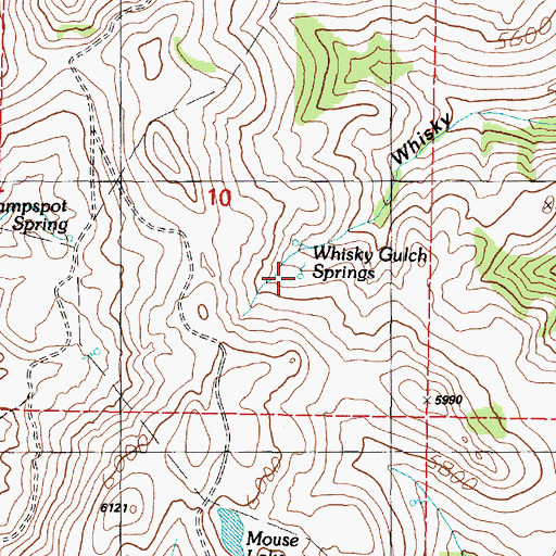 Topographic Map of Whisky Gulch Springs, OR