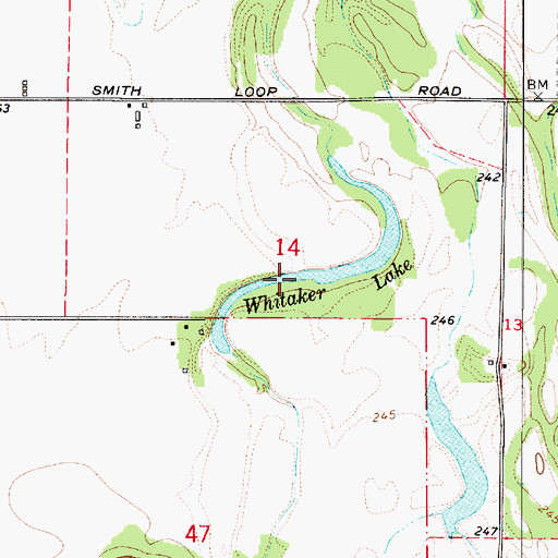 Topographic Map of Whitaker Lake, OR
