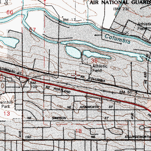 Topographic Map of Native American Youth Association Early College Academy, OR