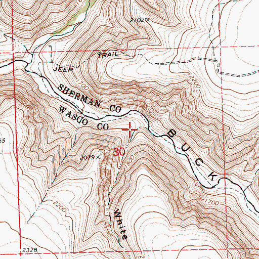Topographic Map of White Canyon, OR