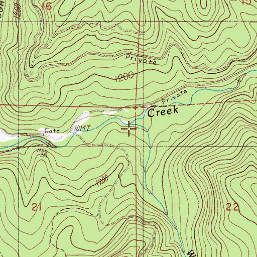 Topographic Map of White Creek, OR