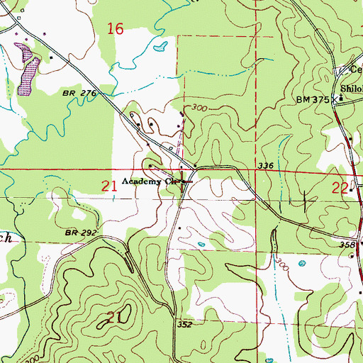 Topographic Map of Academy Church, AL