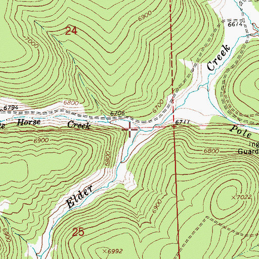Topographic Map of White Horse Creek, OR