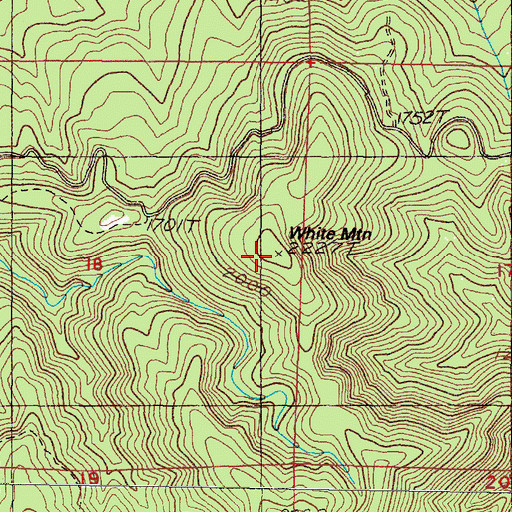 Topographic Map of White Mountain, OR