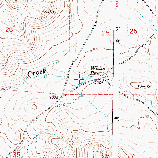 Topographic Map of White Reservoir, OR