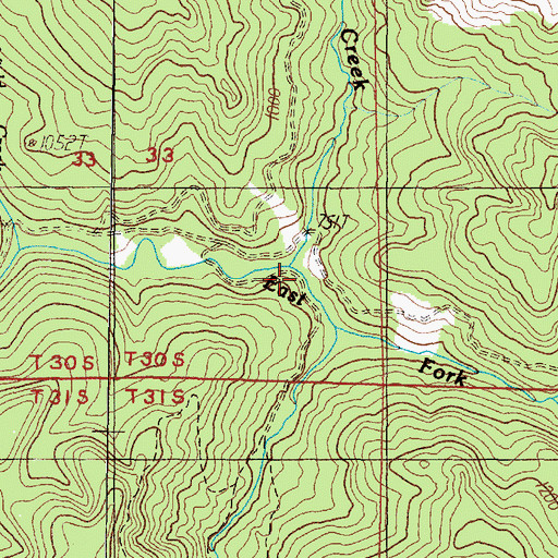 Topographic Map of White Rock Creek, OR