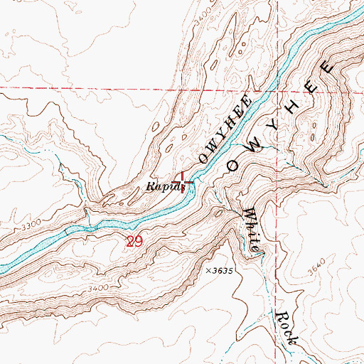 Topographic Map of White Rock Creek, OR