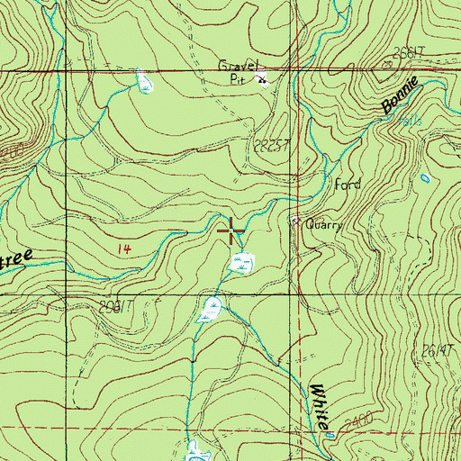 Topographic Map of White Rock Creek, OR