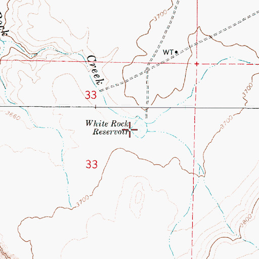 Topographic Map of White Rock Reservoir, OR