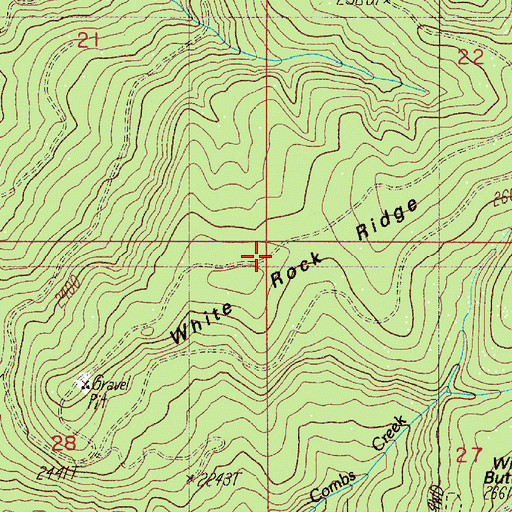 Topographic Map of White Rock Ridge, OR