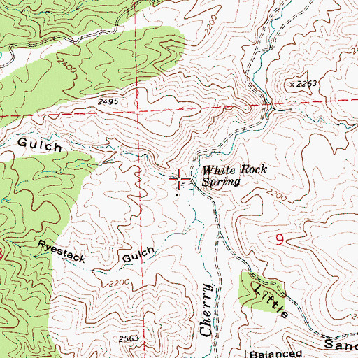Topographic Map of White Rock Spring, OR