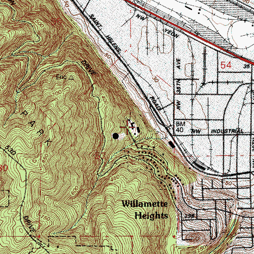 Topographic Map of White Shield Home, OR