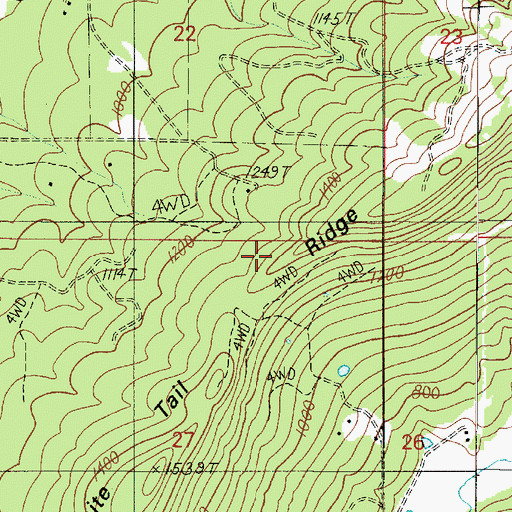 Topographic Map of White Tail Ridge, OR