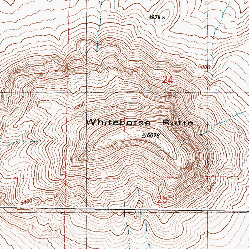 Topographic Map of Whitehorse Butte, OR
