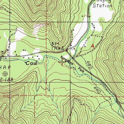Topographic Map of Whitehorse Creek, OR