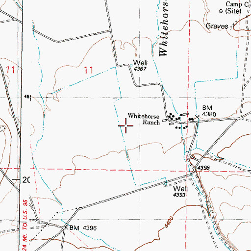 Topographic Map of Whitehorse Ranch, OR
