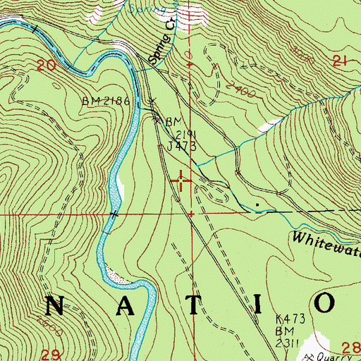 Topographic Map of Whitewater Campground (historical), OR