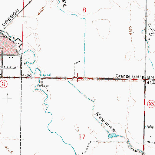 Topographic Map of Whiting Slough, OR