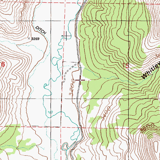 Topographic Map of Whitley Canyon, OR