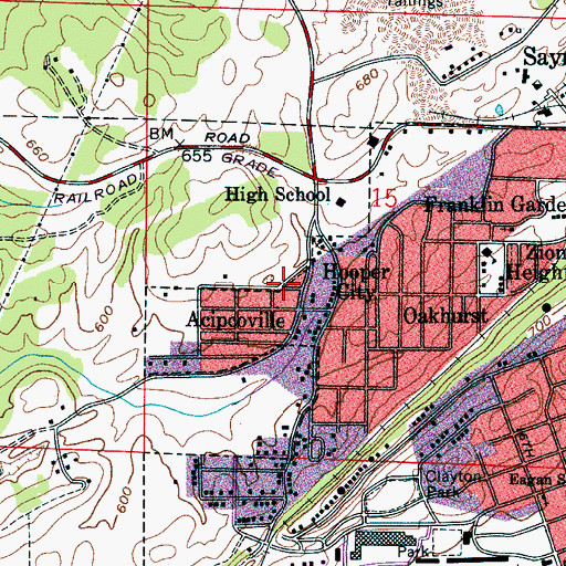 Topographic Map of Acipcoville, AL