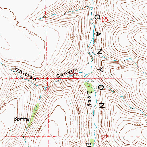 Topographic Map of Whitten Canyon, OR