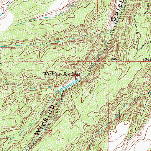 Topographic Map of Wickiup Springs, OR