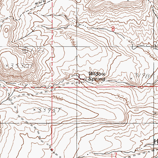 Topographic Map of Widow Spring, OR