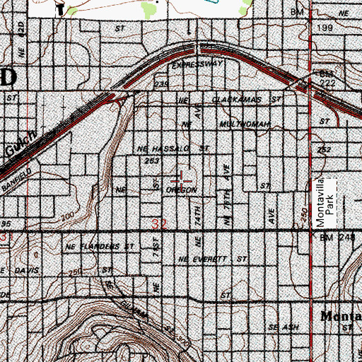 Topographic Map of Wilcox Elementary School, OR