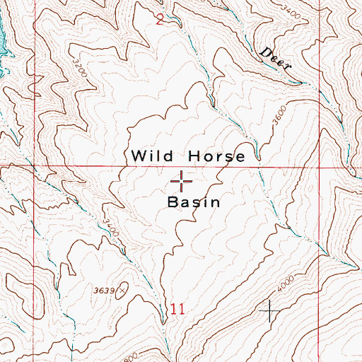 Topographic Map of Wild Horse Basin, OR