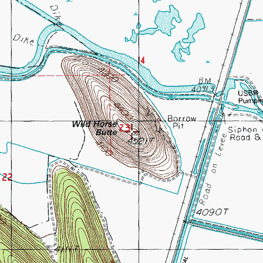Topographic Map of Wild Horse Butte, OR