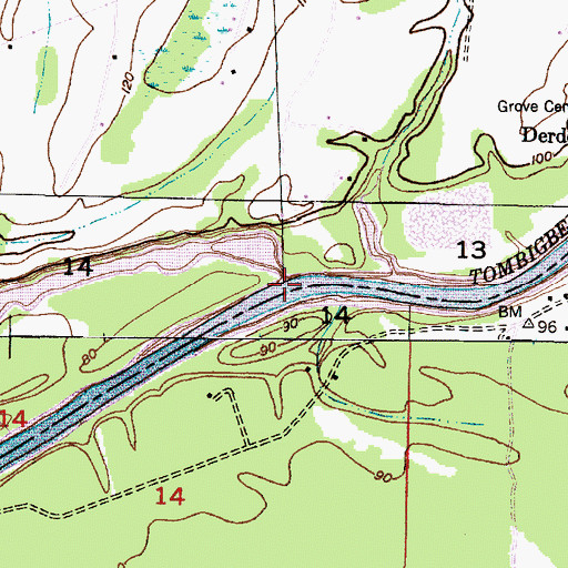 Topographic Map of Acron Creek, AL