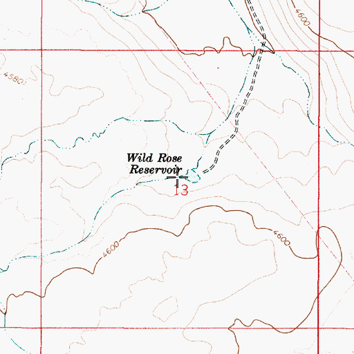 Topographic Map of Wild Rose Reservoir, OR