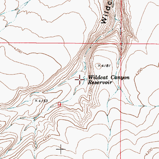 Topographic Map of Wildcat Canyon Reservoir, OR