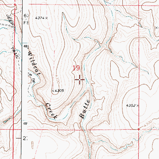 Topographic Map of Wildcat Creek, OR