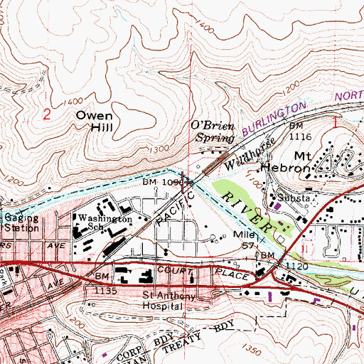 Topographic Map of Wildhorse Creek, OR