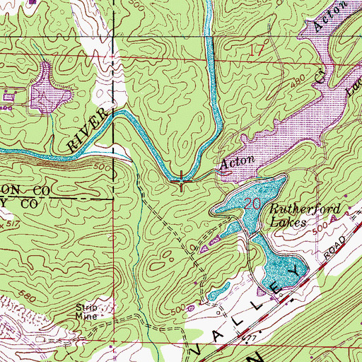 Topographic Map of Acton Creek, AL