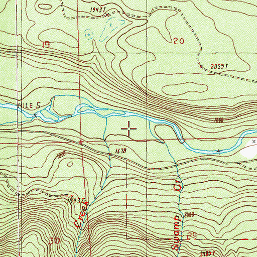 Topographic Map of Wilelada Creek, OR