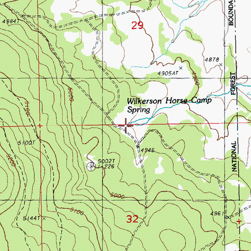 Topographic Map of Wilkerson Horse Camp Spring, OR