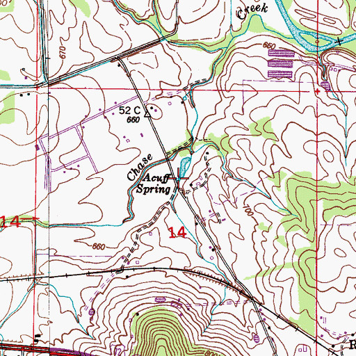 Topographic Map of Acuff Spring, AL