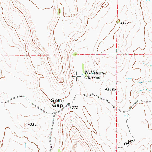 Topographic Map of Williams Charco, OR